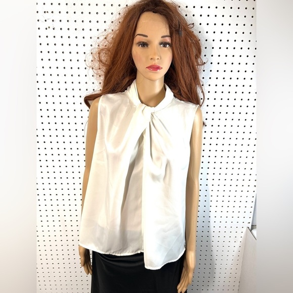 Zara Tops - Zara High Neck Silk Dress Sleeveless Blouse Cream, Large